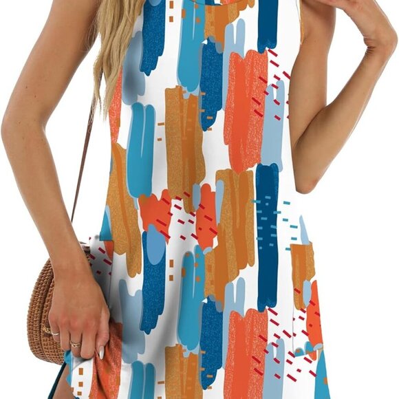 Coverup Summer Dresses for Women 2025 Eyelet Casual Loose Sleeveless Sundresses - Picture 1 of 5